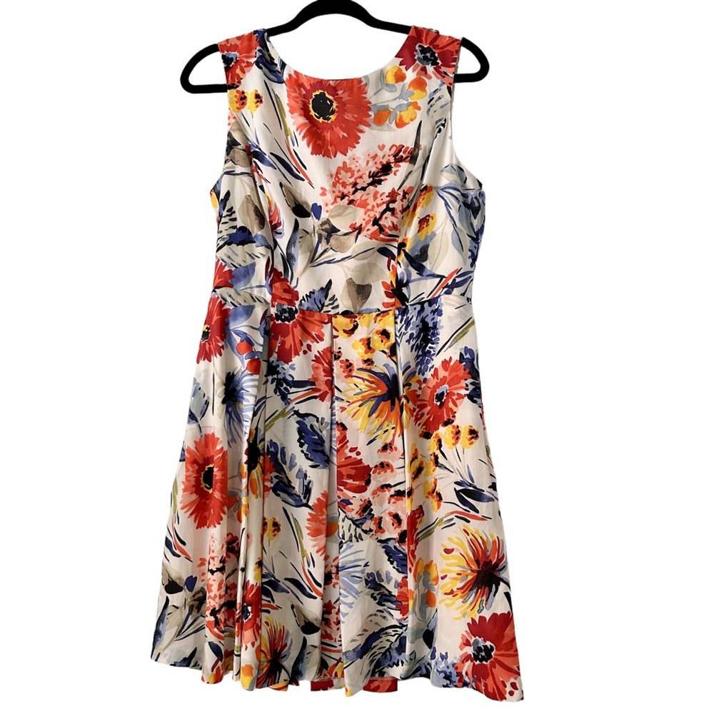 Donna Morgan Fit & Flare Sleeveless Pockets Floral Knee Length Dress Women’s 10